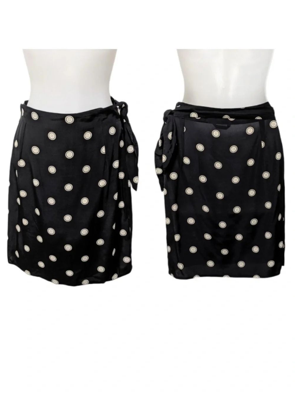 ALFRED Vintage Button Print Wrap Skirt S
